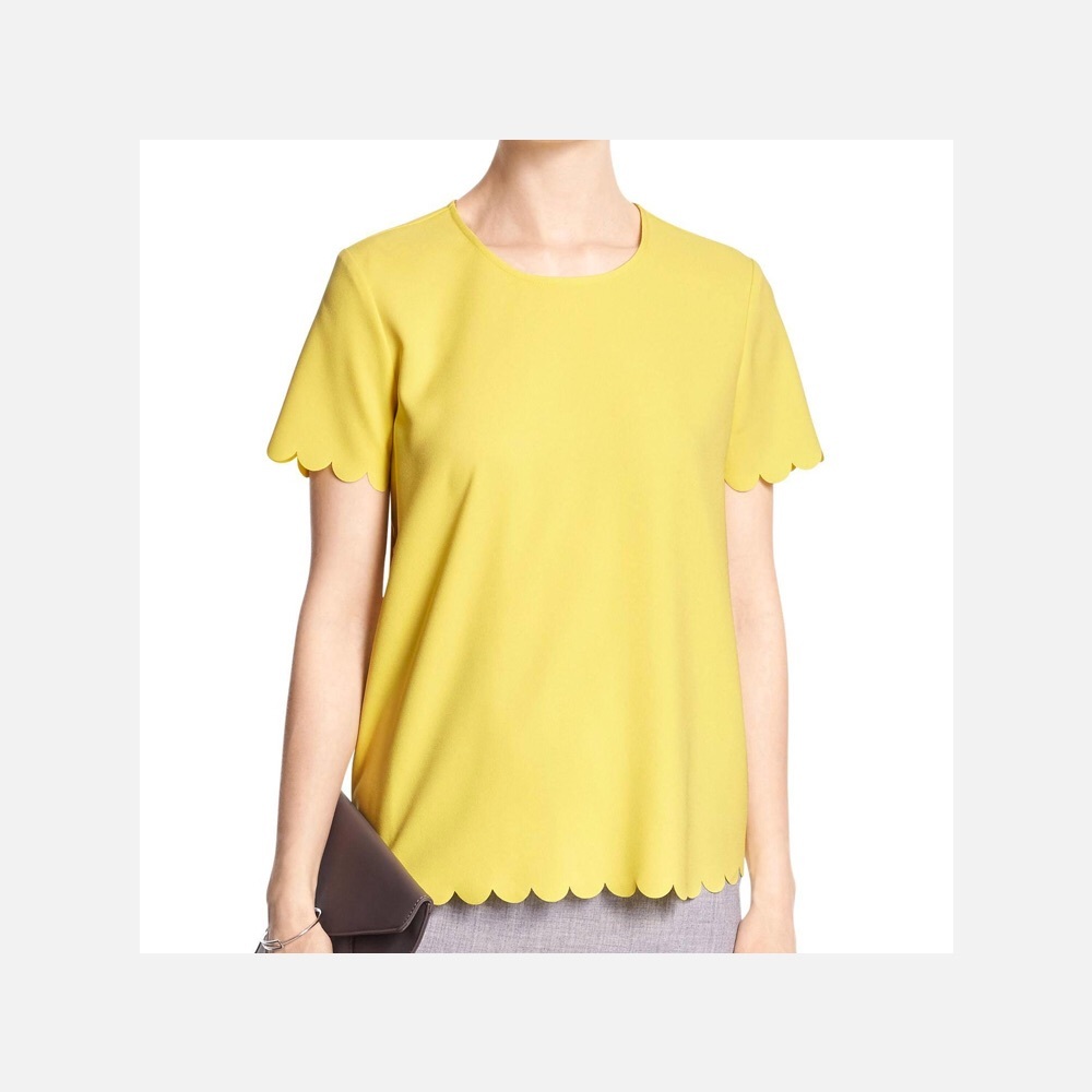 Banana Republic Scallop Trim Blouse/Top Work wear